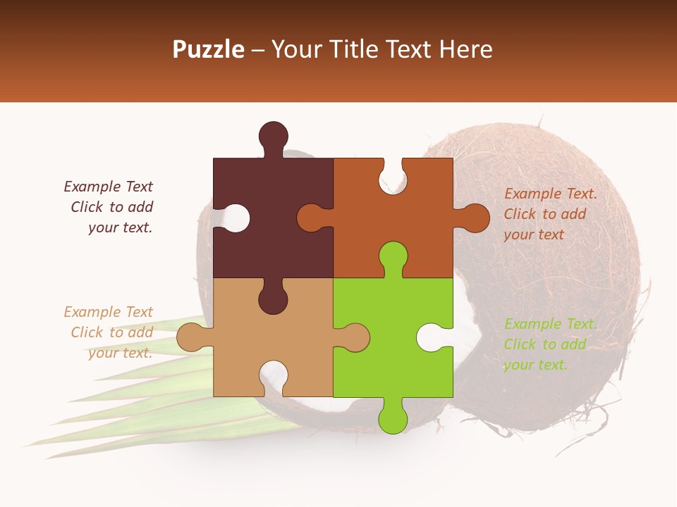 A Coconut With A Piece Of Coconut On Top Of It PowerPoint Template