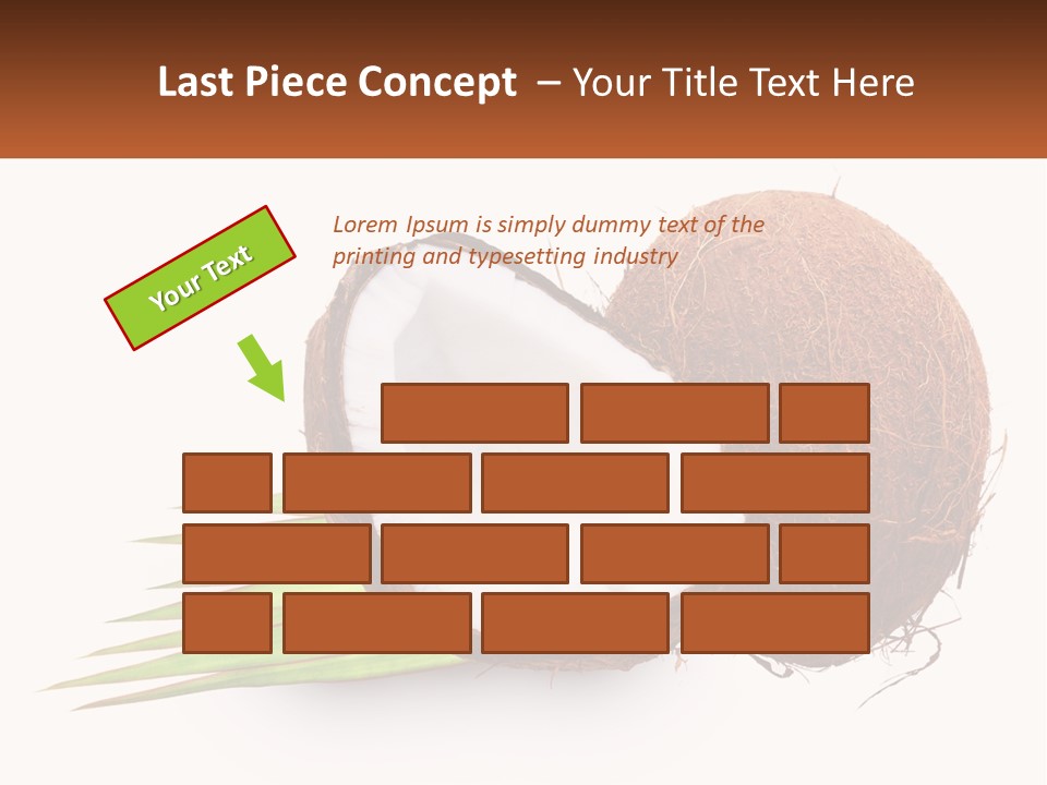 A Coconut With A Piece Of Coconut On Top Of It PowerPoint Template