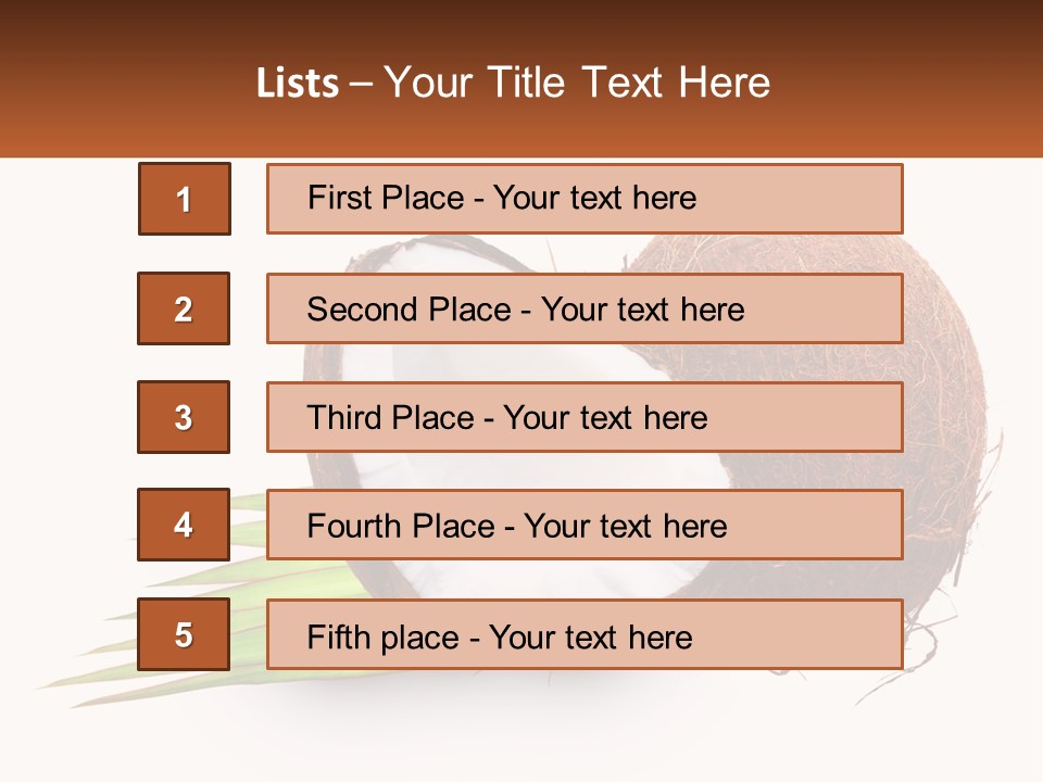 A Coconut With A Piece Of Coconut On Top Of It PowerPoint Template