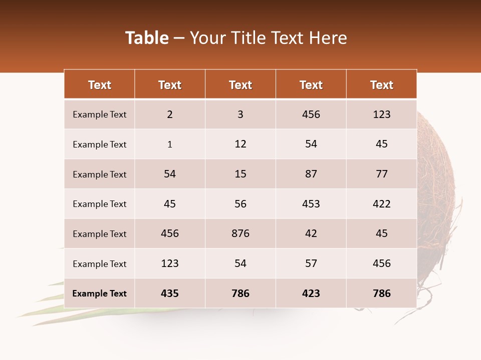 A Coconut With A Piece Of Coconut On Top Of It PowerPoint Template