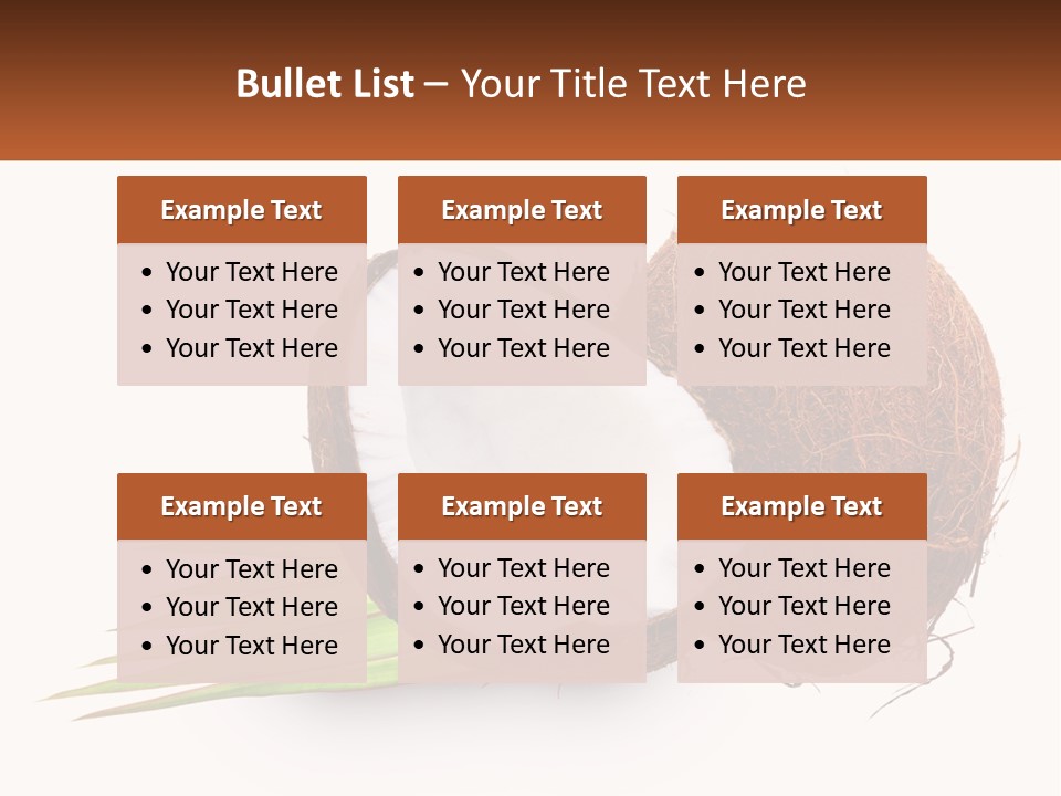 A Coconut With A Piece Of Coconut On Top Of It PowerPoint Template