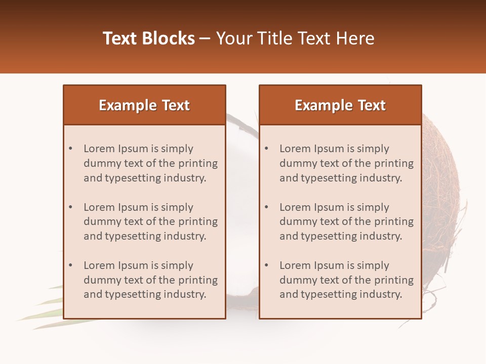 A Coconut With A Piece Of Coconut On Top Of It PowerPoint Template