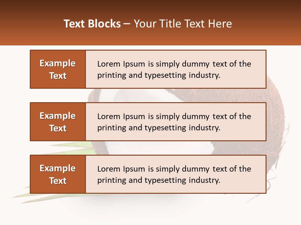 A Coconut With A Piece Of Coconut On Top Of It PowerPoint Template
