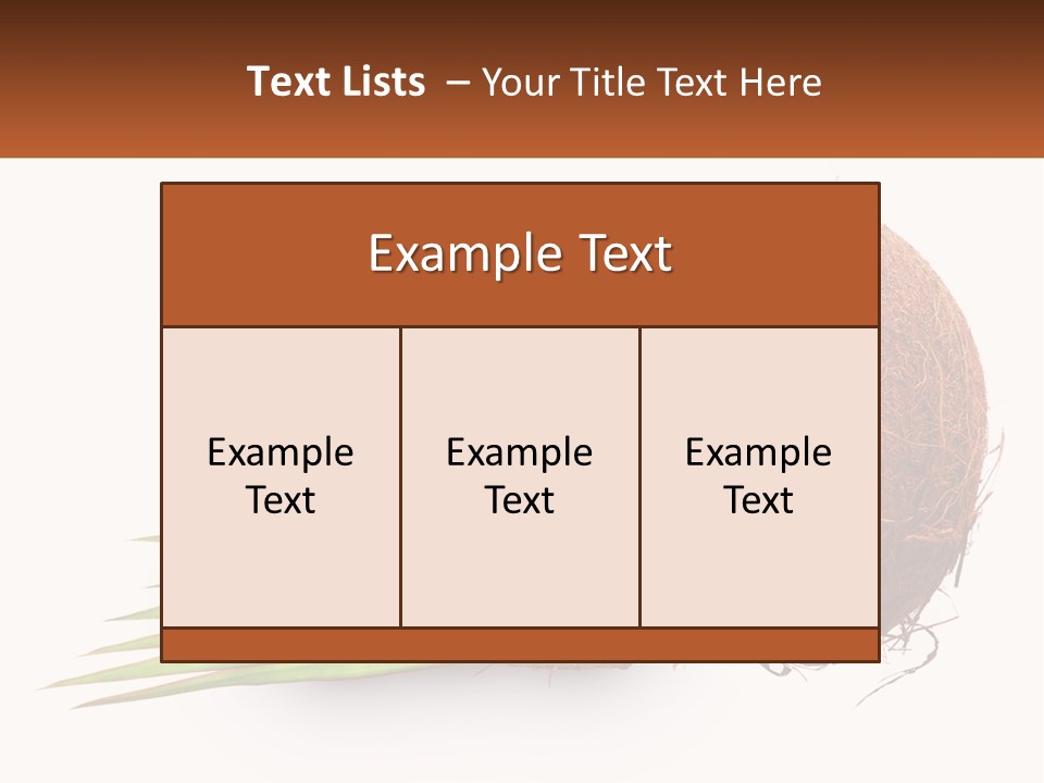 A Coconut With A Piece Of Coconut On Top Of It PowerPoint Template