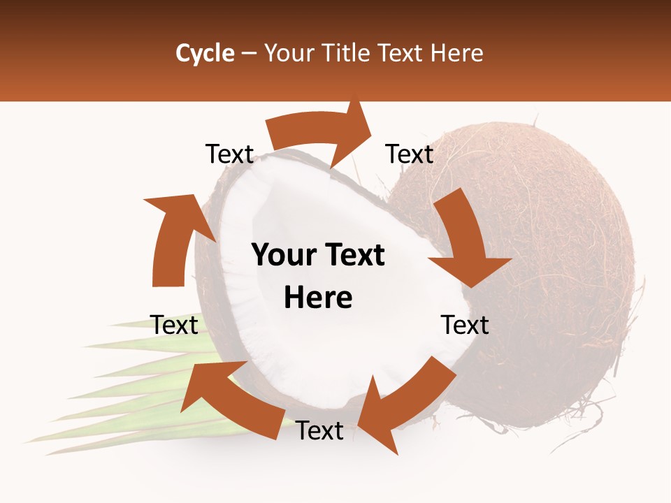 A Coconut With A Piece Of Coconut On Top Of It PowerPoint Template