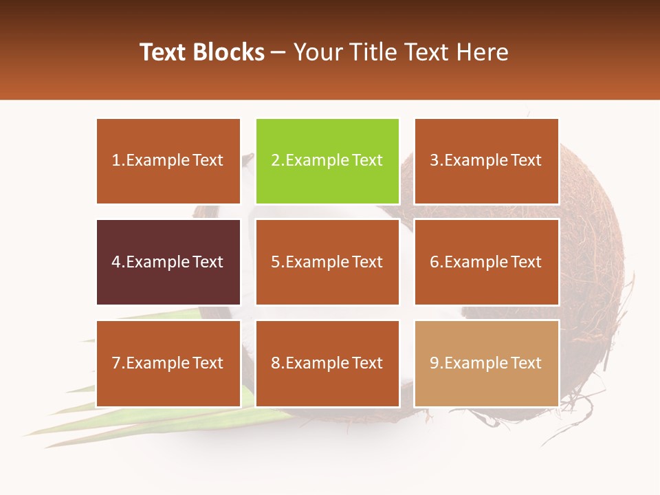 A Coconut With A Piece Of Coconut On Top Of It PowerPoint Template