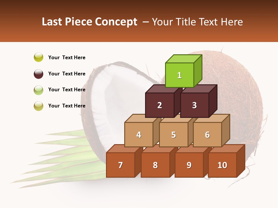 A Coconut With A Piece Of Coconut On Top Of It PowerPoint Template