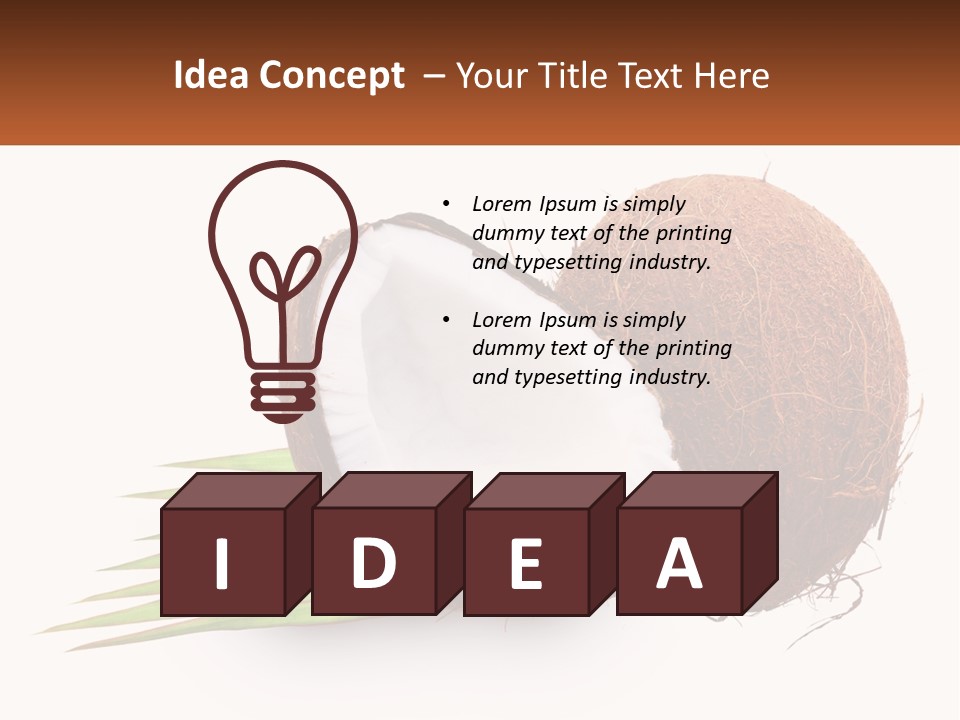 A Coconut With A Piece Of Coconut On Top Of It PowerPoint Template