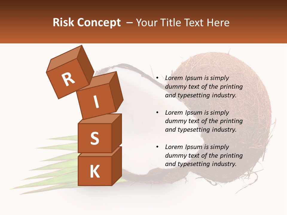 A Coconut With A Piece Of Coconut On Top Of It PowerPoint Template