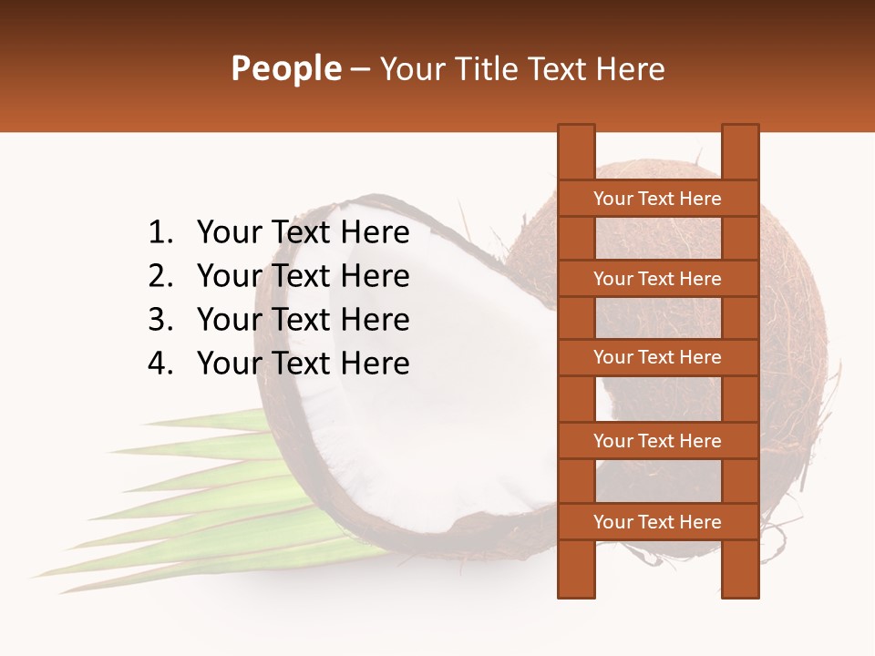 A Coconut With A Piece Of Coconut On Top Of It PowerPoint Template