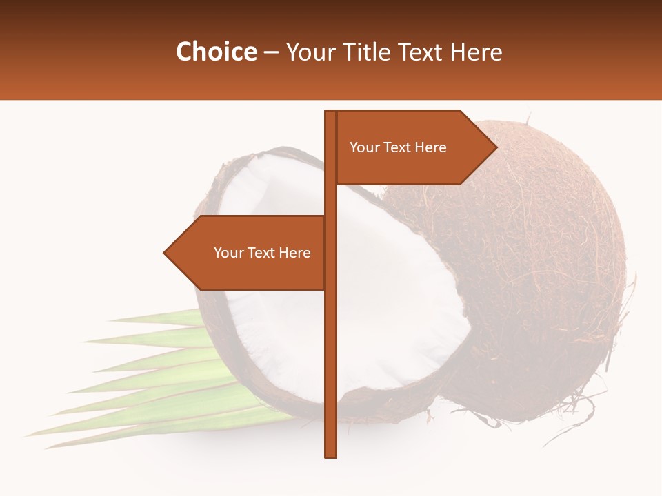A Coconut With A Piece Of Coconut On Top Of It PowerPoint Template