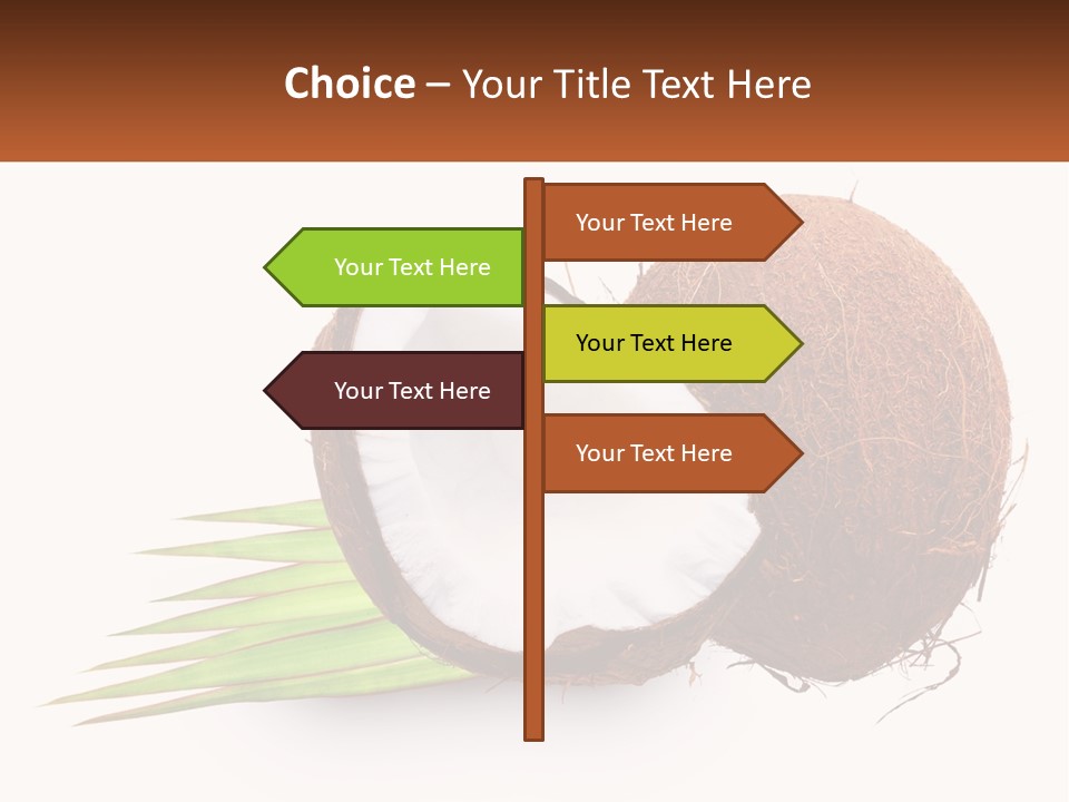 A Coconut With A Piece Of Coconut On Top Of It PowerPoint Template