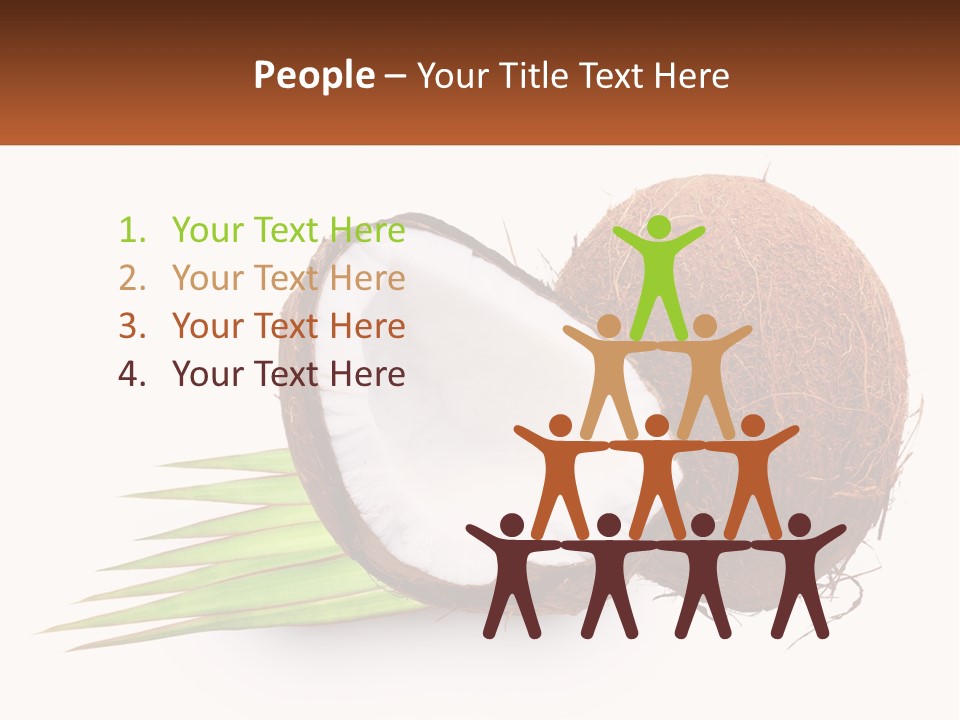 A Coconut With A Piece Of Coconut On Top Of It PowerPoint Template