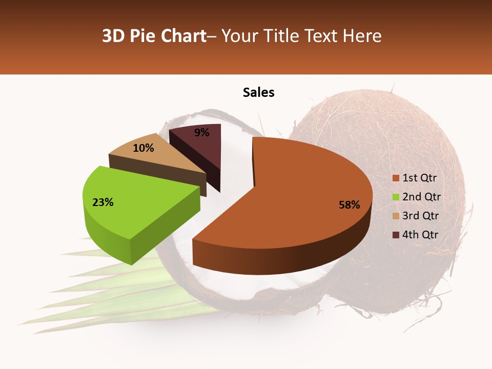 A Coconut With A Piece Of Coconut On Top Of It PowerPoint Template