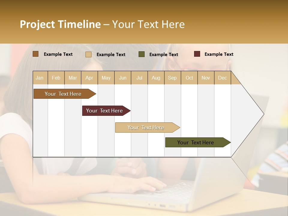 A Group Of Children Looking At A Laptop PowerPoint Template