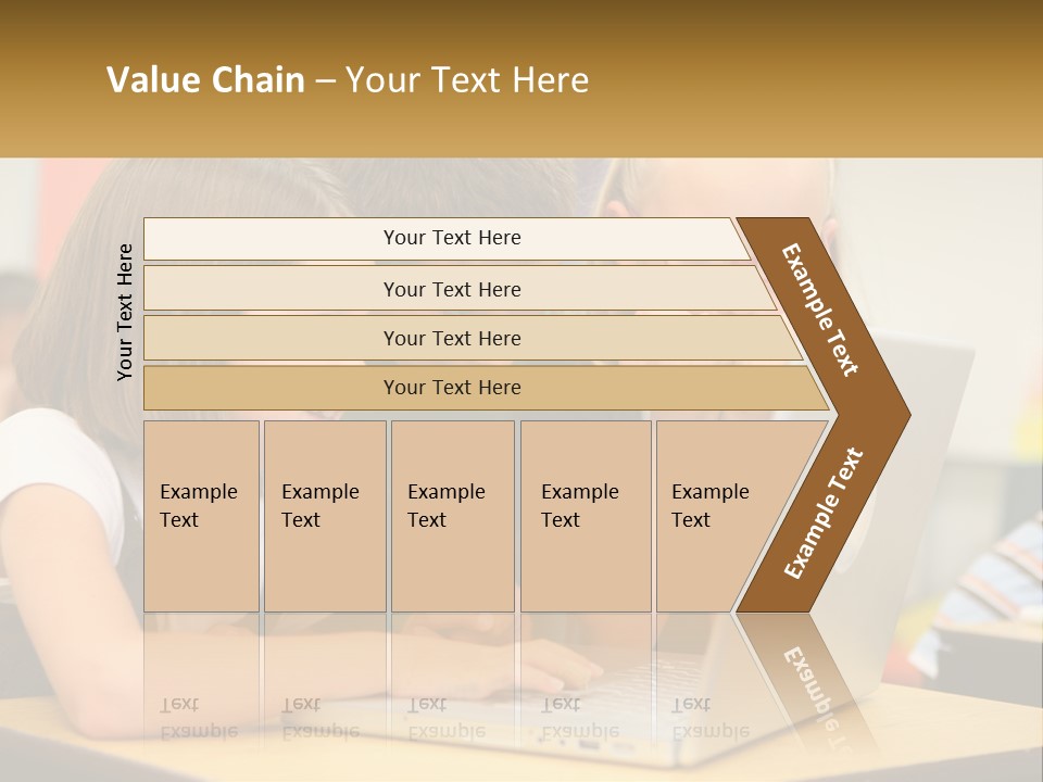 A Group Of Children Looking At A Laptop PowerPoint Template