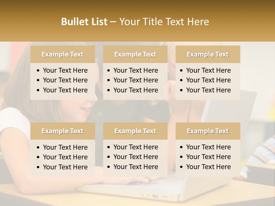 A Group Of Children Looking At A Laptop PowerPoint Template