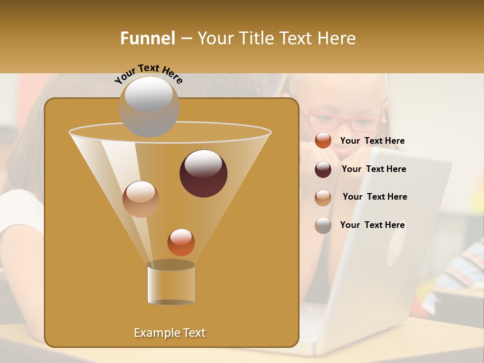 A Group Of Children Looking At A Laptop PowerPoint Template