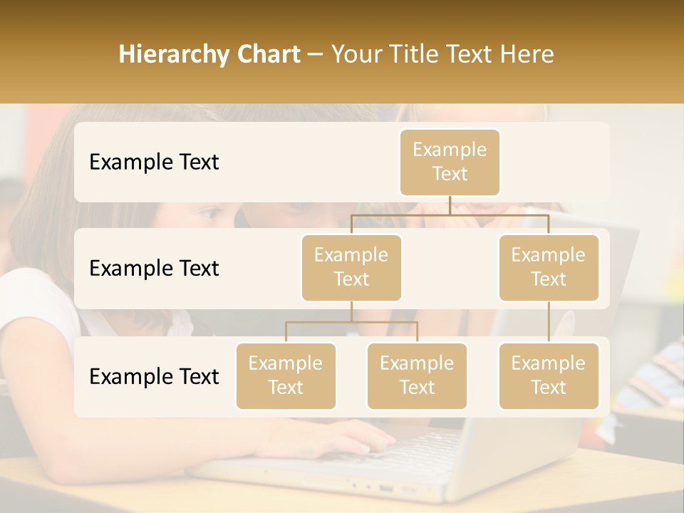 A Group Of Children Looking At A Laptop PowerPoint Template