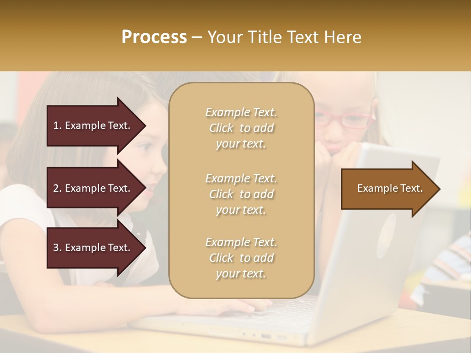 A Group Of Children Looking At A Laptop PowerPoint Template