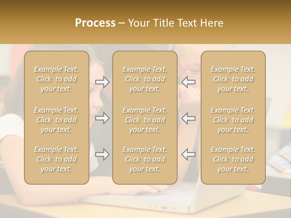 A Group Of Children Looking At A Laptop PowerPoint Template