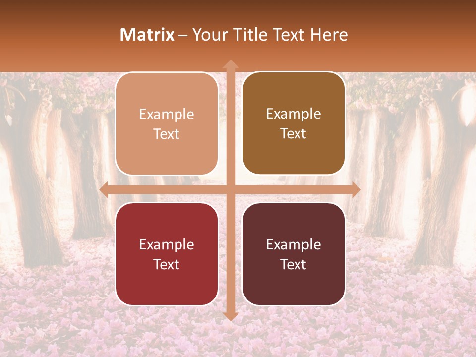 A Beautiful Pink Flowered Path With Trees In The Background PowerPoint Template