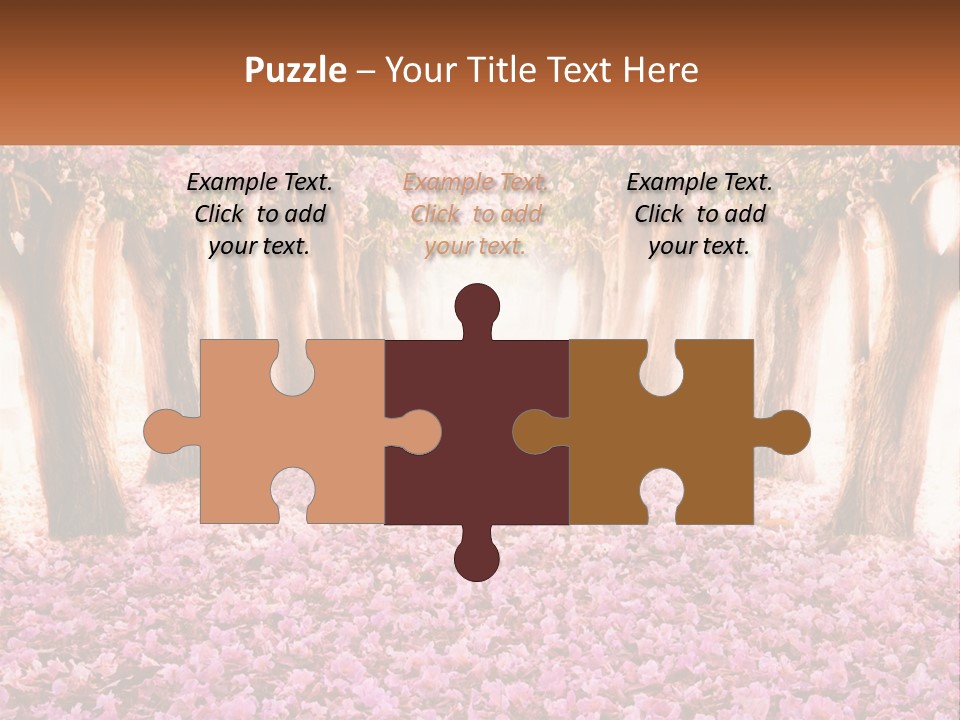 A Beautiful Pink Flowered Path With Trees In The Background PowerPoint Template