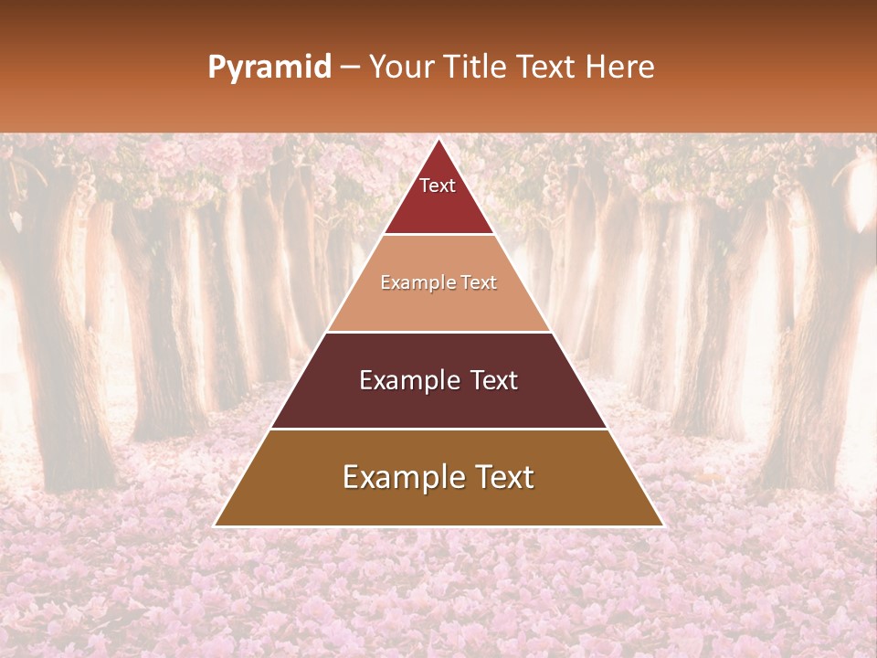 A Beautiful Pink Flowered Path With Trees In The Background PowerPoint Template