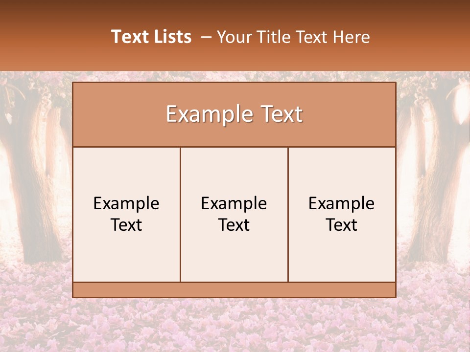 A Beautiful Pink Flowered Path With Trees In The Background PowerPoint Template