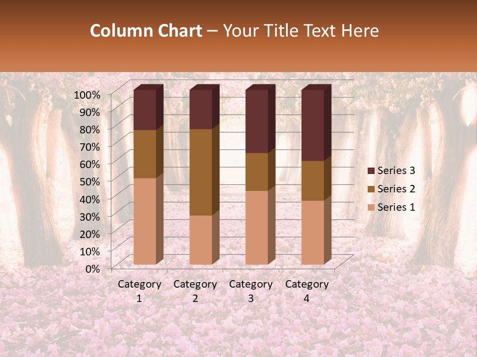 A Beautiful Pink Flowered Path With Trees In The Background PowerPoint Template