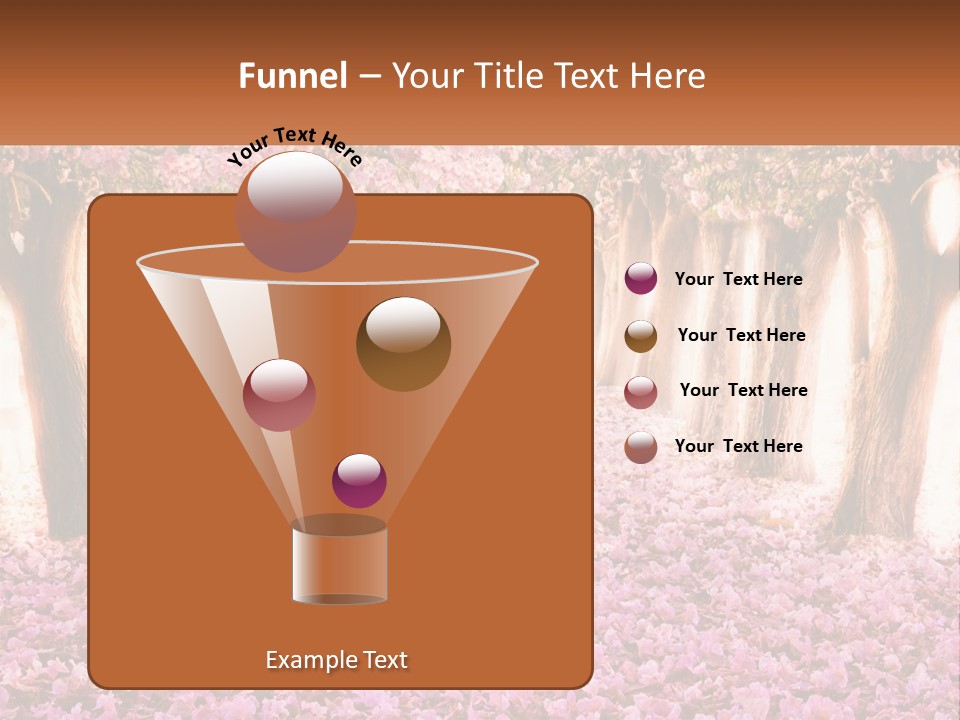 A Beautiful Pink Flowered Path With Trees In The Background PowerPoint Template