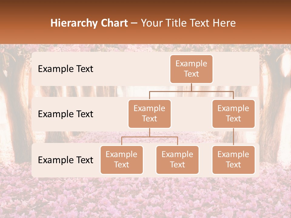 A Beautiful Pink Flowered Path With Trees In The Background PowerPoint Template