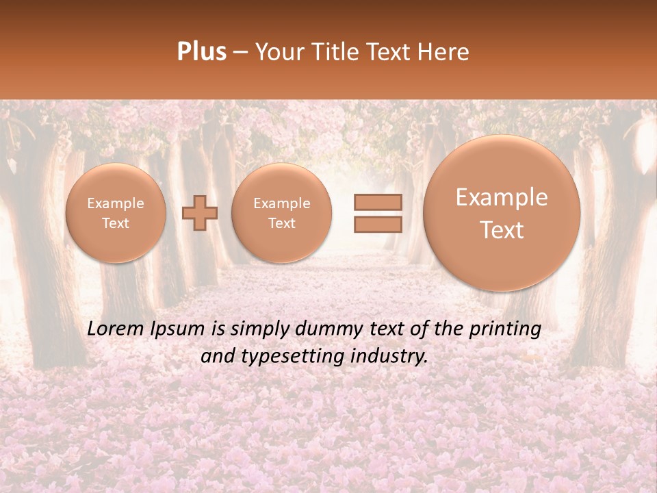 A Beautiful Pink Flowered Path With Trees In The Background PowerPoint Template