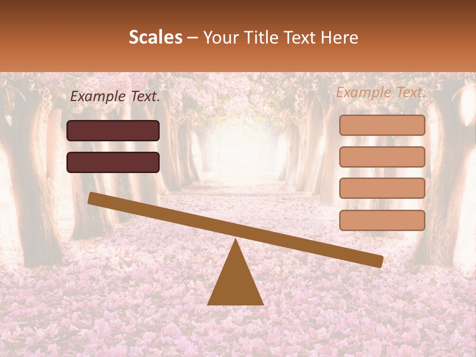 A Beautiful Pink Flowered Path With Trees In The Background PowerPoint Template