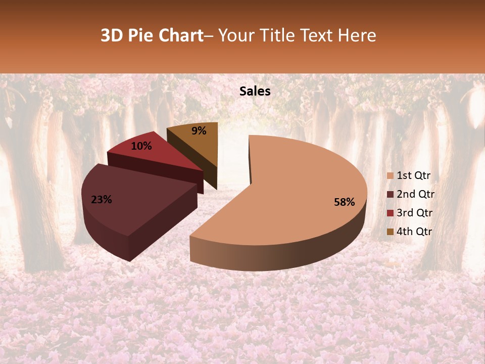 A Beautiful Pink Flowered Path With Trees In The Background PowerPoint Template