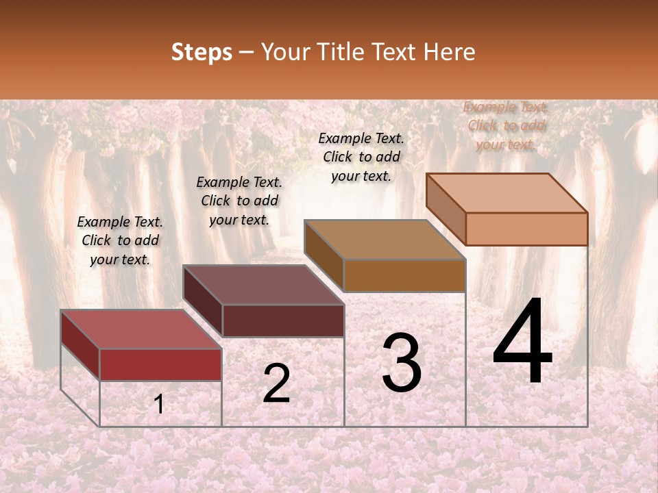 A Beautiful Pink Flowered Path With Trees In The Background PowerPoint Template