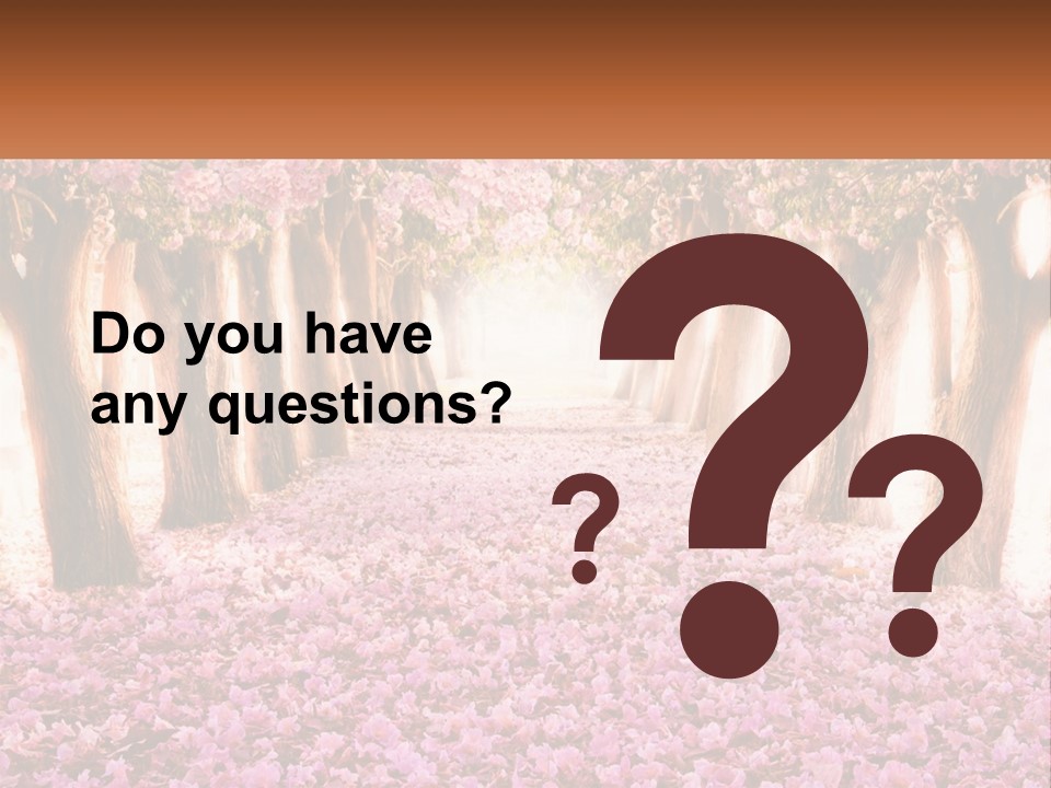 A Beautiful Pink Flowered Path With Trees In The Background PowerPoint Template