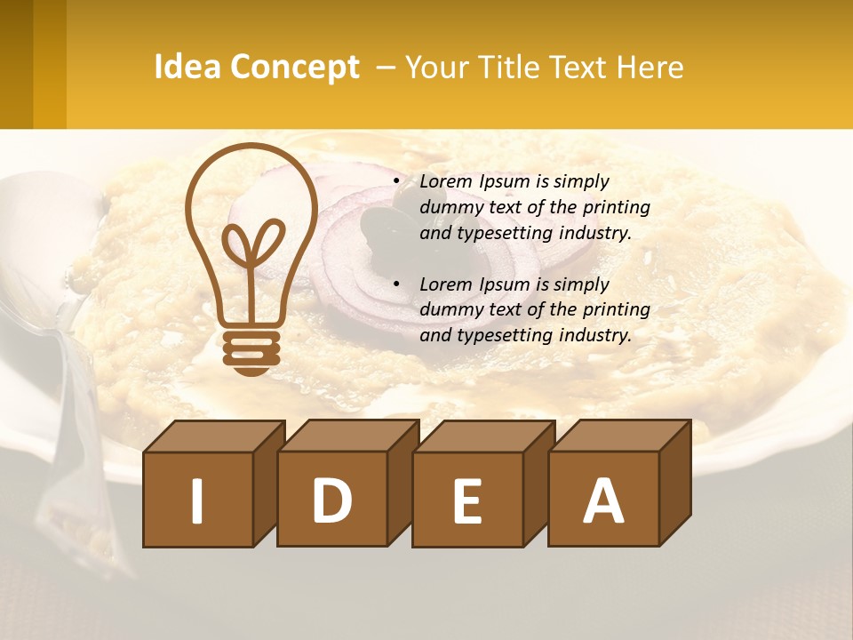 A Plate Of Food With A Fork And Knife PowerPoint Template