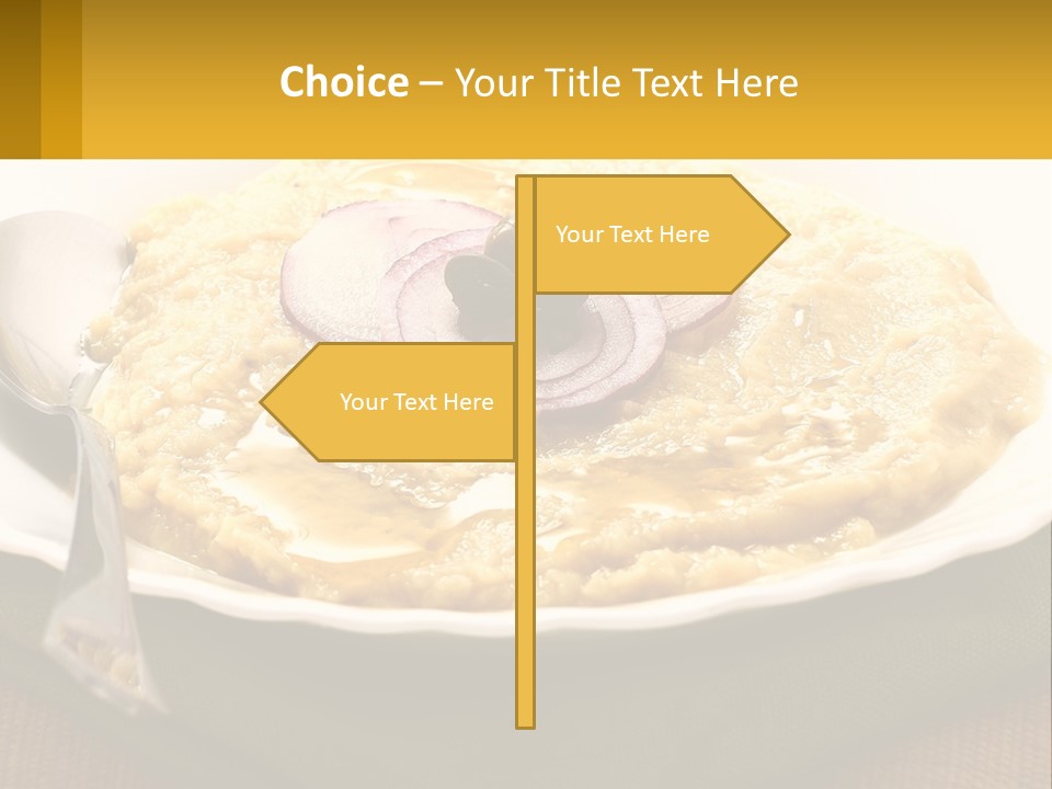 A Plate Of Food With A Fork And Knife PowerPoint Template