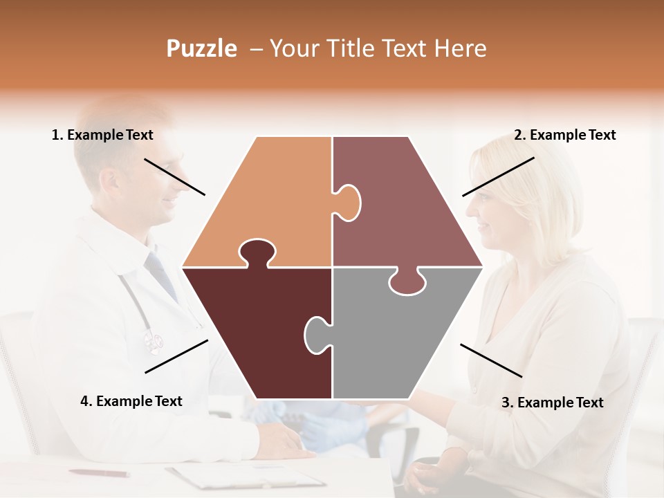 A Doctor Presenting Something To A Woman In A Meeting Room PowerPoint Template