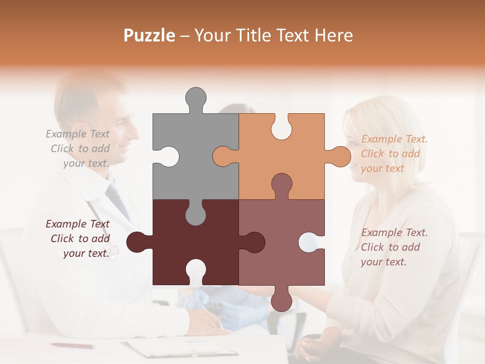 A Doctor Presenting Something To A Woman In A Meeting Room PowerPoint Template