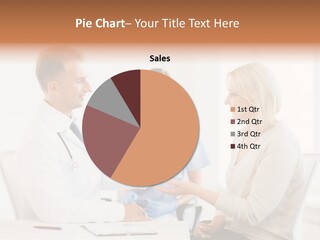 A Doctor Presenting Something To A Woman In A Meeting Room PowerPoint Template