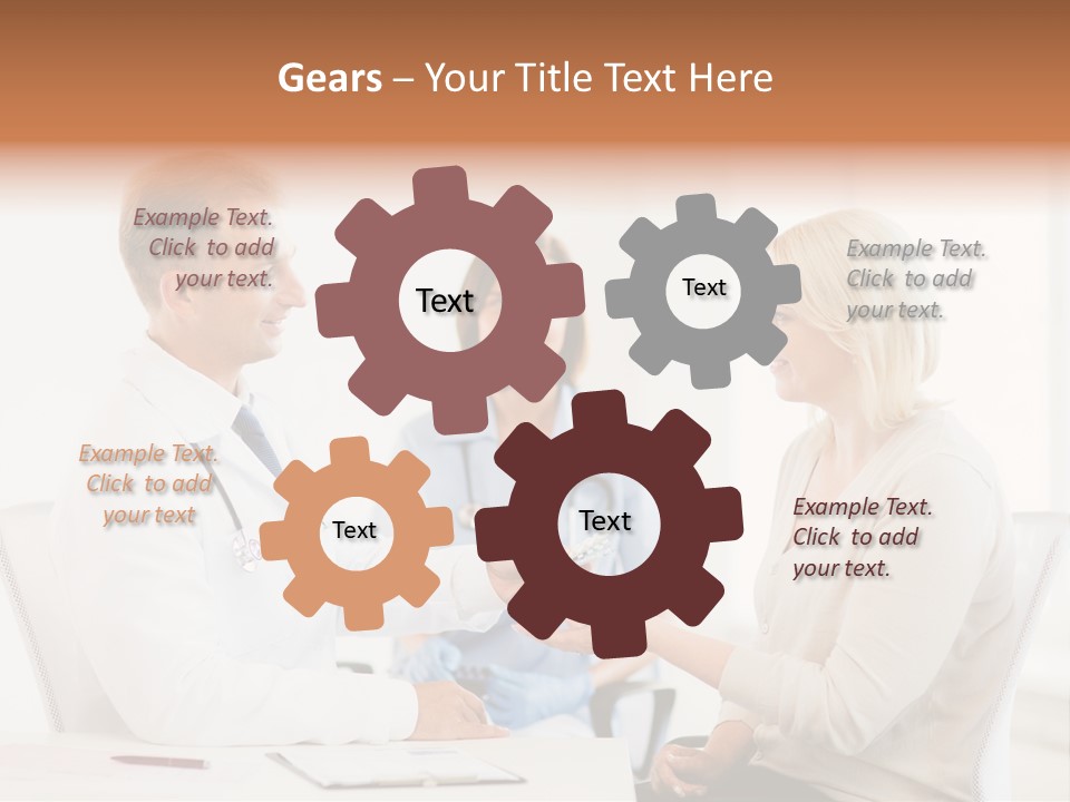 A Doctor Presenting Something To A Woman In A Meeting Room PowerPoint Template