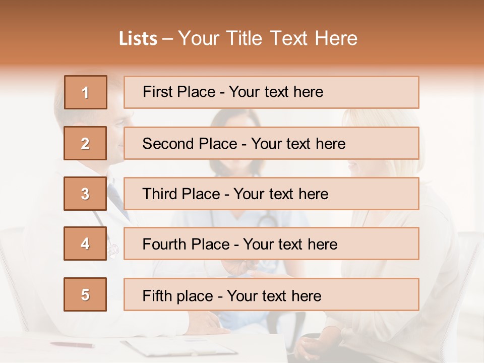 A Doctor Presenting Something To A Woman In A Meeting Room PowerPoint Template