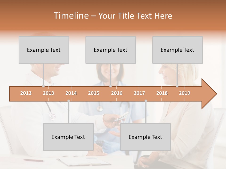 A Doctor Presenting Something To A Woman In A Meeting Room PowerPoint Template