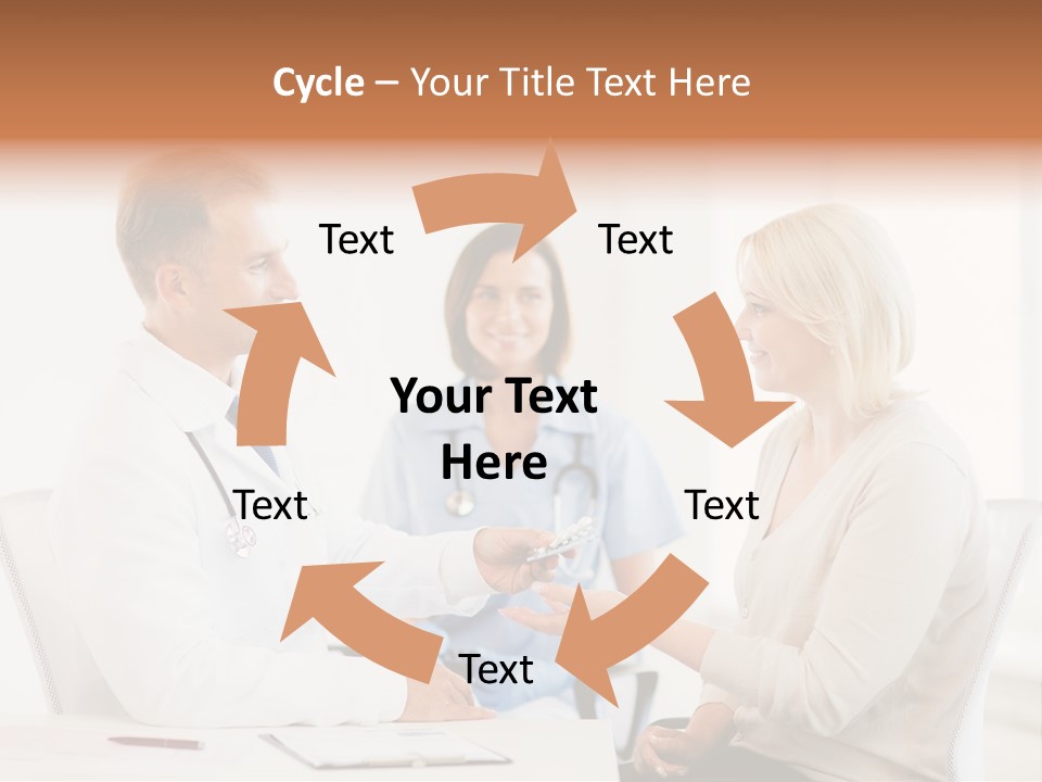 A Doctor Presenting Something To A Woman In A Meeting Room PowerPoint Template