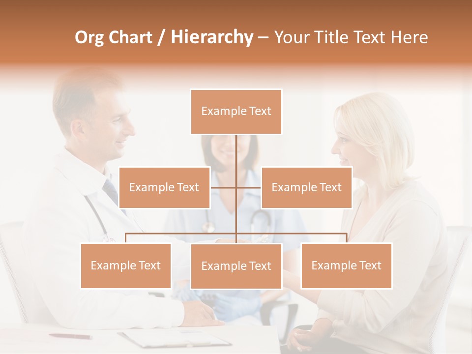 A Doctor Presenting Something To A Woman In A Meeting Room PowerPoint Template