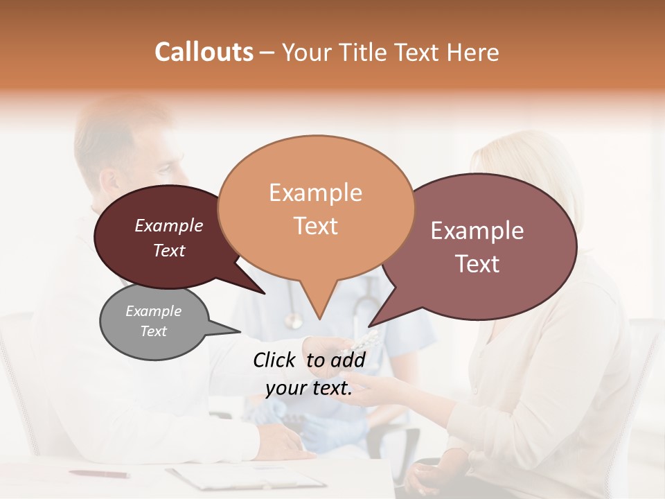 A Doctor Presenting Something To A Woman In A Meeting Room PowerPoint Template