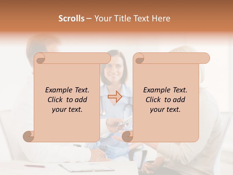 A Doctor Presenting Something To A Woman In A Meeting Room PowerPoint Template