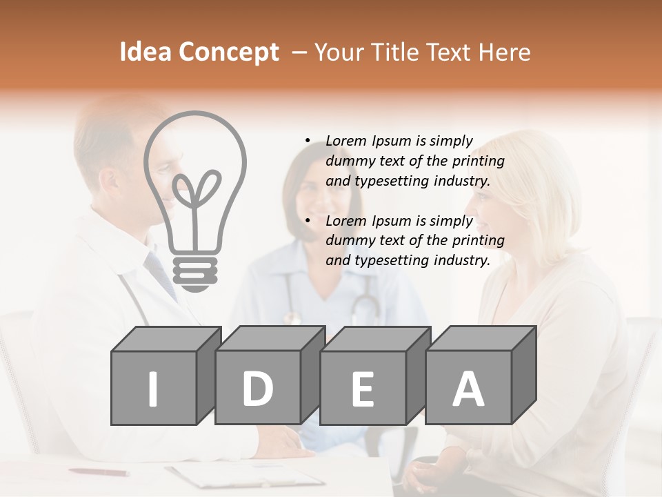 A Doctor Presenting Something To A Woman In A Meeting Room PowerPoint Template